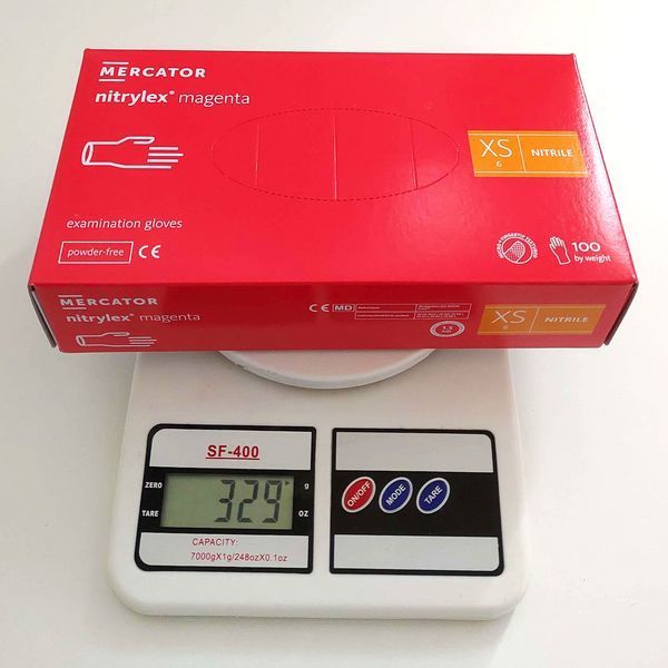 Нітрилові рукавички Nitrylex&reg; Magenta, щільність 3.5 г. &mdash; рожеві (100 шт.) XS (5-6) 001834 фото