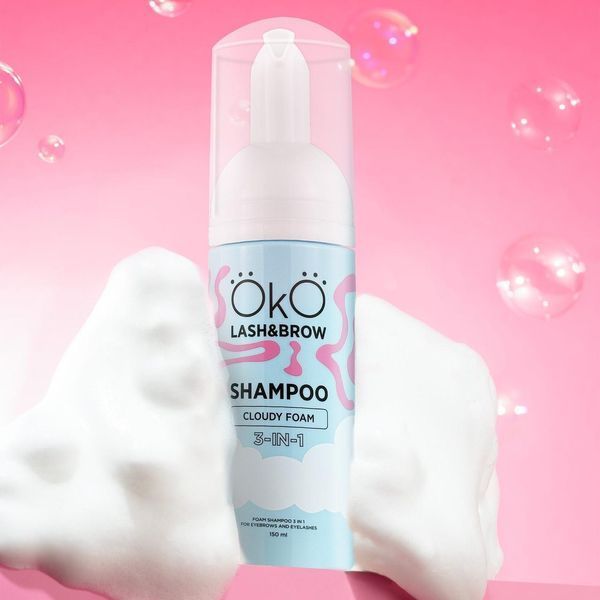 Шампунь-піна 3в1 OKO Shampoo Cloudy Foam, 150 мл для брів і вій 005386 фото