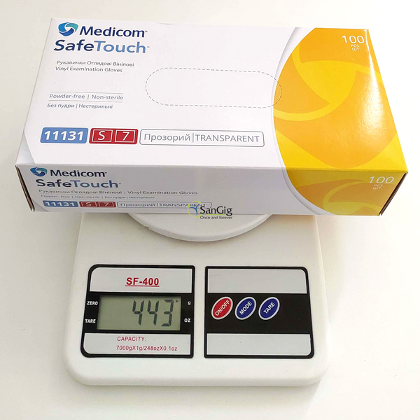 Перчатки виниловые Medicom, плотность 4.3 г. - Прозрачные (100 шт) 001324 фото