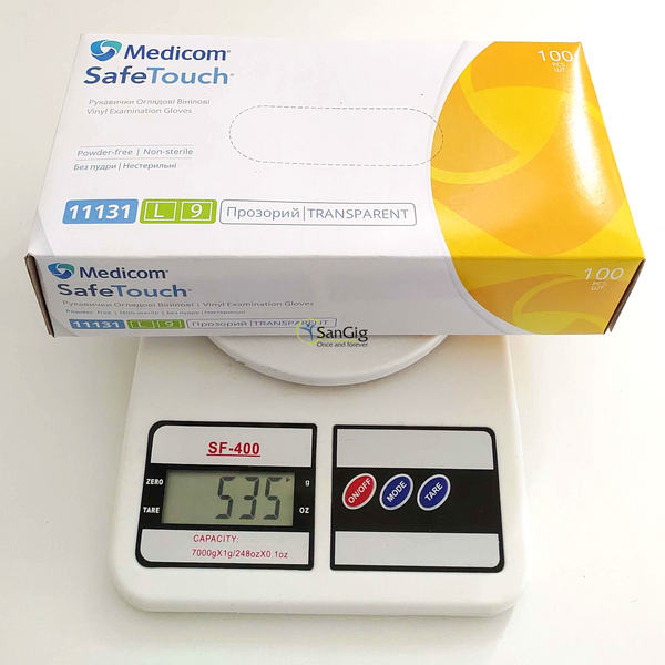 Перчатки виниловые Medicom, плотность 4.3 г. - Прозрачные (100 шт) 001324 фото
