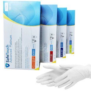 Нитриловые перчатки Medicom SafeTouch Platinum White, плотность 3.8 г. - белые (100 шт) 001330 фото