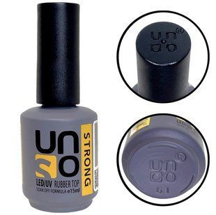 UNO Топове покриття Strong Rubber Top для нігтів без липкого шару, 15 мл. 004476 фото