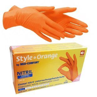 Нитриловые перчатки оранжевые AMPri Style Orange (100 шт) 001362 фото