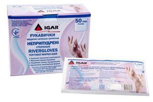 Перчатки латексные стерильные неопудренные IGAR Хирургические Rivergloves 6.5 004194 фото
