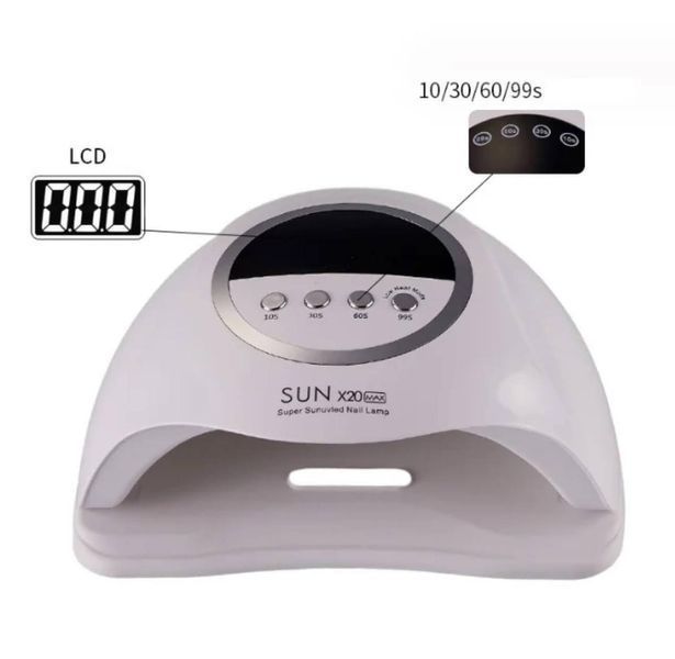 Універсальна лампа Sun X20 Max для сушіння гель-лаку (сенсорна, знімне дно), 320 Вт. 004501 фото